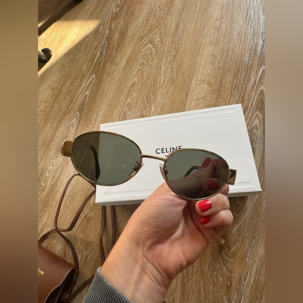 Celine Triomphe Gold Metal Sunglasses - Picture 5 of 9